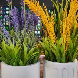 Artificial Lavender & Rice Plant with pots